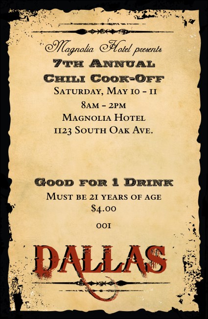 Dallas Drink Ticket Product Front