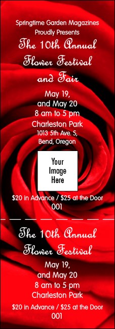 Red Rose Event Ticket with image upload