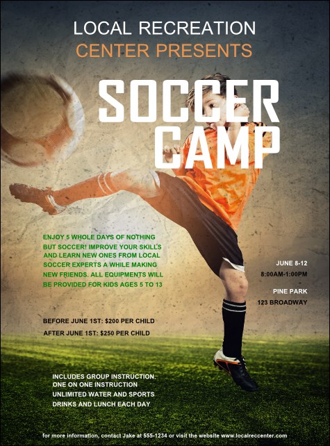 Soccer Camp Flyer Product Front