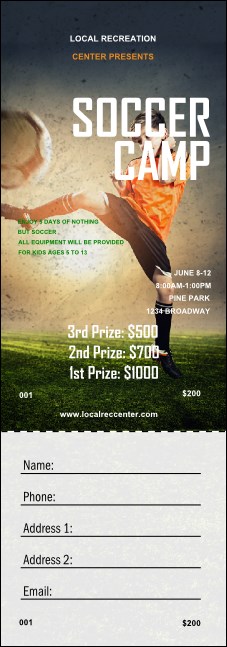 Soccer Camp Raffle Ticket