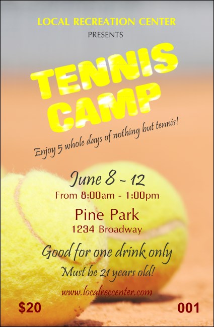 Tennis Camp Drink Ticket