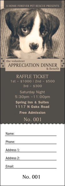 Humane Society Raffle Ticket