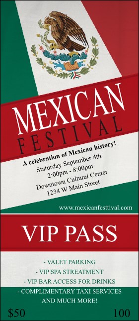 Mexican Flag VIP Pass Product Front
