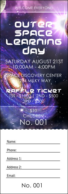 Outer Space Raffle Ticket Product Front