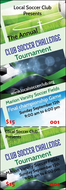 Soccer Ribbon Event Ticket Product Front
