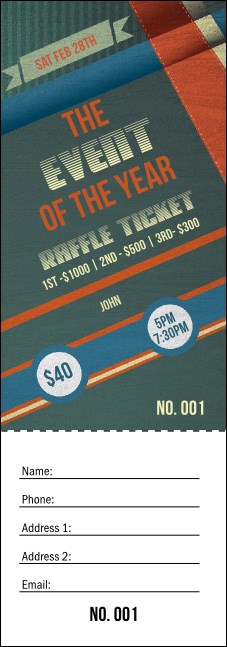 Retro Stripes Raffle Ticket