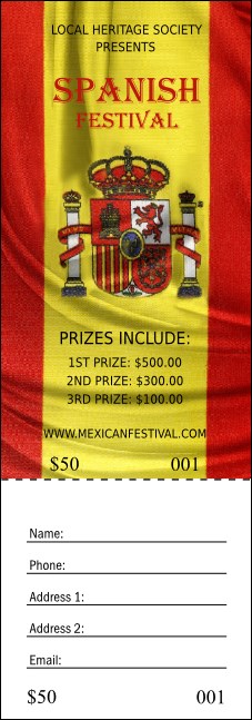 Spanish Flag Raffle Ticket