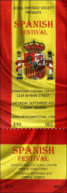 Spanish Flag Event Ticket Product Front