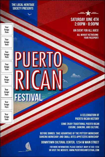 Puerto Rico Flag Logo Poster Product Front