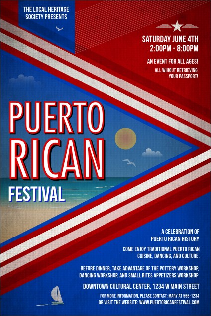 Puerto Rico Flag Poster Product Front
