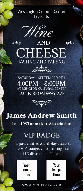 Vineyard VIP Event Badge Large Product Front