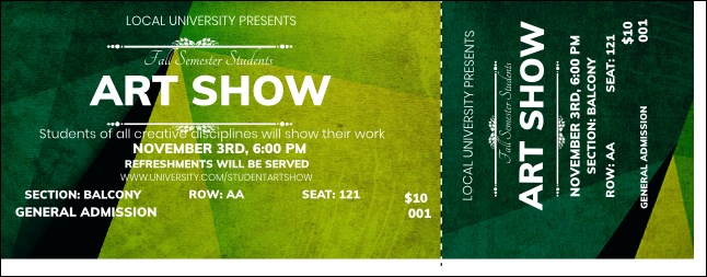 Abstract Reserved Event Ticket Product Front