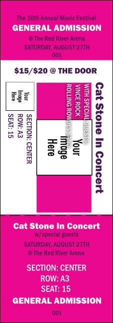 Big Logo Magenta Reserved Event Ticket Product Front