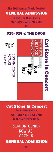Big Logo Red Reserved Event Ticket Product Front