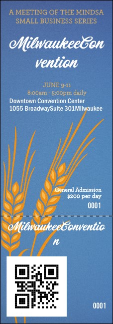 Wheat Event Ticket Product Front