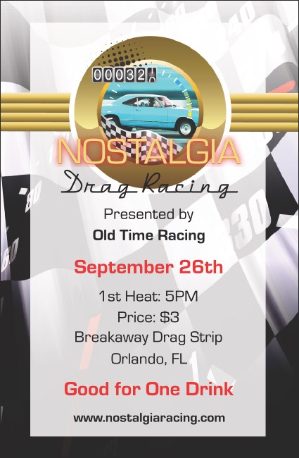 Drag Racing Drink Ticket