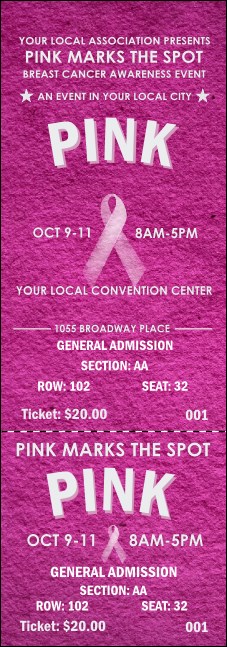 Breast Cancer Pink Ribbon Reserved Event Ticket
