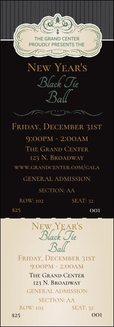 Classic Black Pinstripe Reserved Event Ticket Product Front