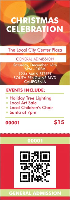 Holiday Lights Event Ticket Product Front