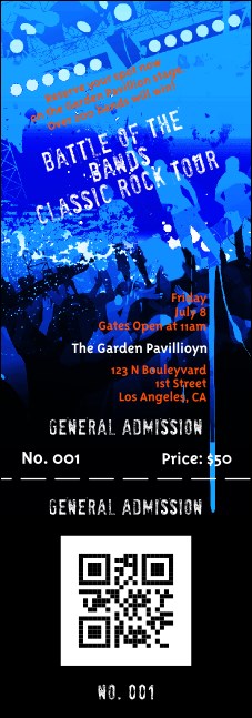Rock Concert Blue Event Ticket