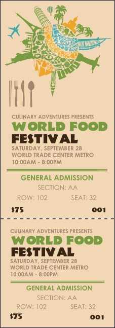 Food Festival Reserved Event Ticket Product Front