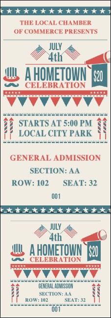 Fourth of July - Hometown Reserved Event Ticket Product Front