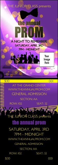 Prom Limo Reserved Event Ticket Product Front