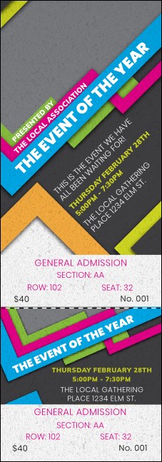Retro Colors Reserved Event Ticket Product Front
