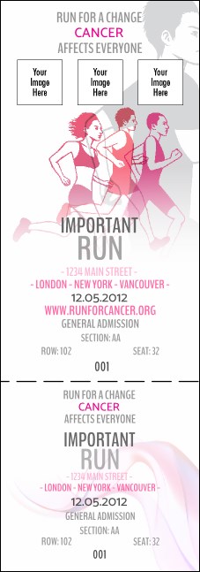 Run for a Cause Pink Reserved Event Ticket Product Front