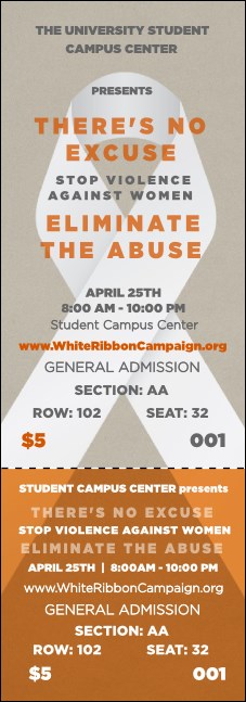White Ribbon Reserved Event Ticket Product Front
