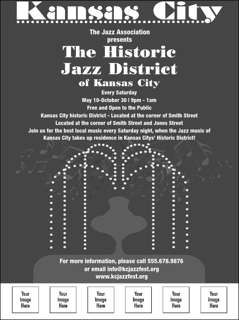 Kansas City Fountains Flyer (Black and White)