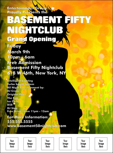 Nightclub Yellow Flyer