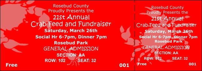Crab Feed Reserved Event Ticket Product Front