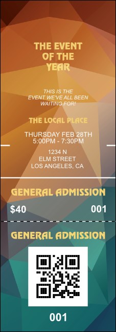 All Purpose Geometric Event Ticket Product Front
