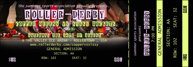 Roller Derby Legs Reserved Event Ticket Product Front