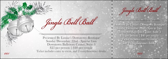 Jingle Bells Event Ticket Product Front