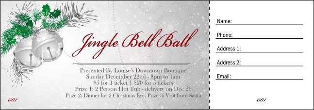 Jingle Bells Raffle Ticket