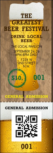 Beer Festival Event Ticket Product Front