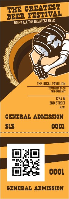 Beer Festival Artisan Event Ticket Product Front