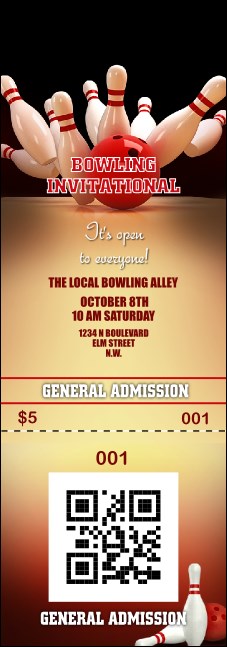 Bowling League Event Ticket Product Front