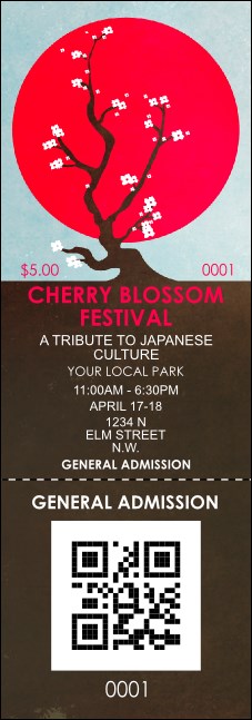 Cherry Blossom Event Ticket Product Front