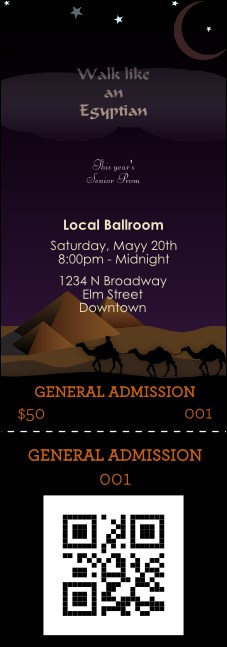 Egyptian Event Ticket Product Front