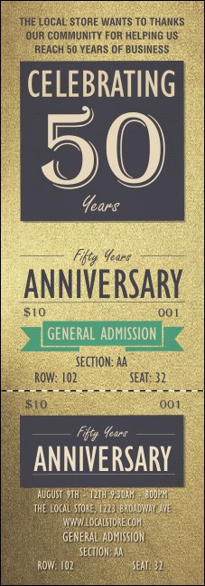 50th Anniversary Reserved Event Ticket Product Front