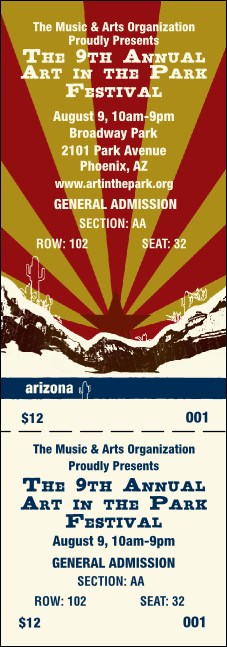 Arizona Reserved Event Ticket Product Front