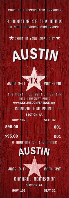 Austin Star Reserved Event Ticket Product Front