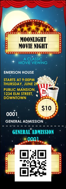 Movie Night Event Ticket Product Front