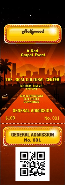 Hollywood Skyline Event Ticket Product Front