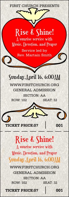 Big Heart White Reserved Event Ticket