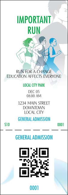 Run for a Cause Blue & Green Event Ticket