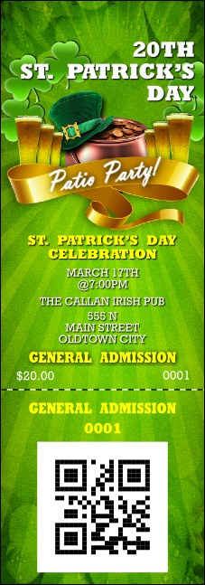 St. Patrick's Day Party Event Ticket Product Front